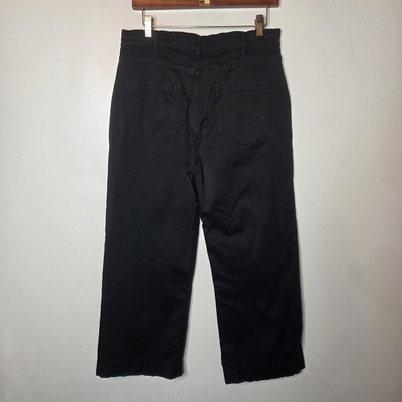 KOTN Egyptian Cotton Crop Wide Leg Trouser Black, Sz 12 - Picture 4 of 9
